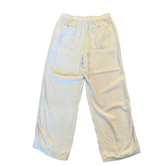 Old Navy Wide Leg Linen Blend Pants Beige Tan Women Size M Chic Casual Boho - Picture 2 of 7